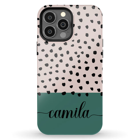 Spotted Dots Custom Name iPhone Case